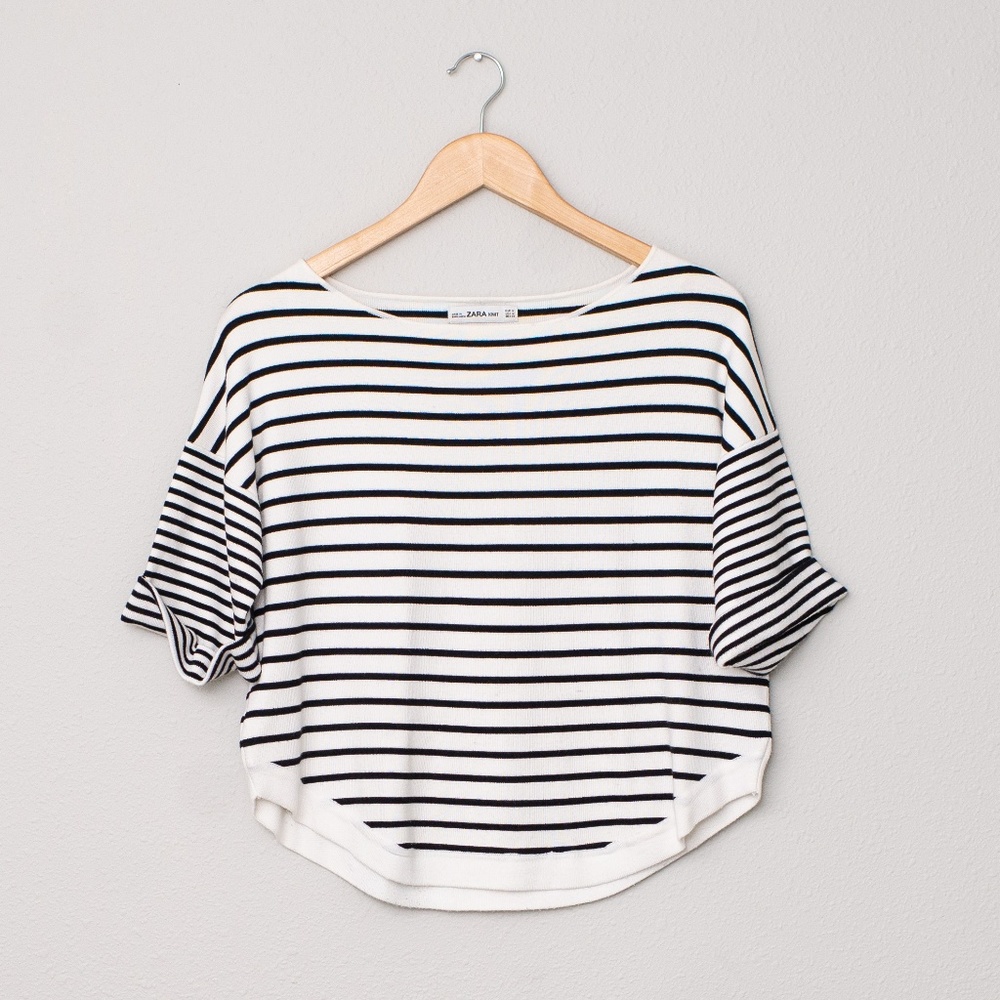 Zara Cropped Striped Shirt